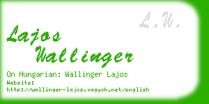 lajos wallinger business card